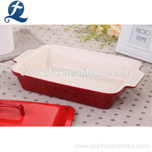 Custom Bake Tray With Ceramic Lid And Handle